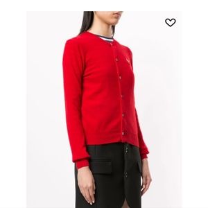 CDG Play heart cardigan logo embroidered buttoned cardigan